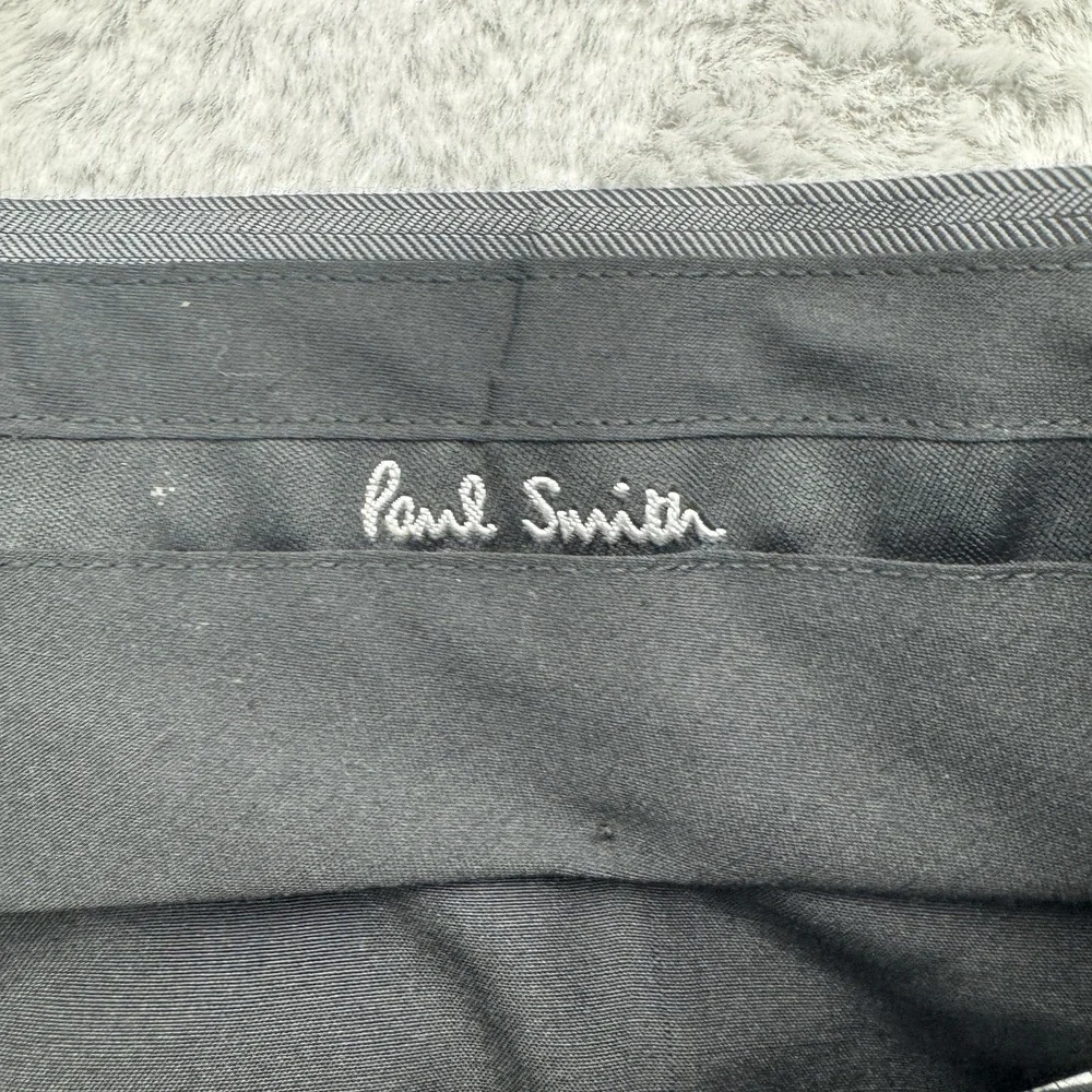 Paul Smith Dress Pants Mens EU 50 Gray Wool Blend Flat Front Herringbone Suit